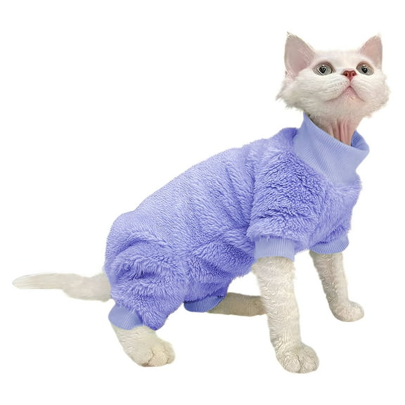 TELOLY 1Pcs Cat Clothes,Polyester Dog Shirts,Dog Sweater,Purple,Xxl