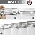 thumbnail image 5 of No Hook Shower Curtain with Snap in Liner Set Cotton and Linen Blend Shower Curtain for Bathroom Boho Dark Grey Striped 75" L x 72" W, 5 of 7