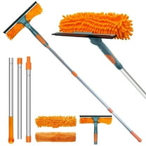 Professional Window Squeegee, 2 in 1 Window Cleaner with 51'' Long Extension Handle, Window Cleaning Tool Kit for Indoor/Outdoor Window and Car Glass