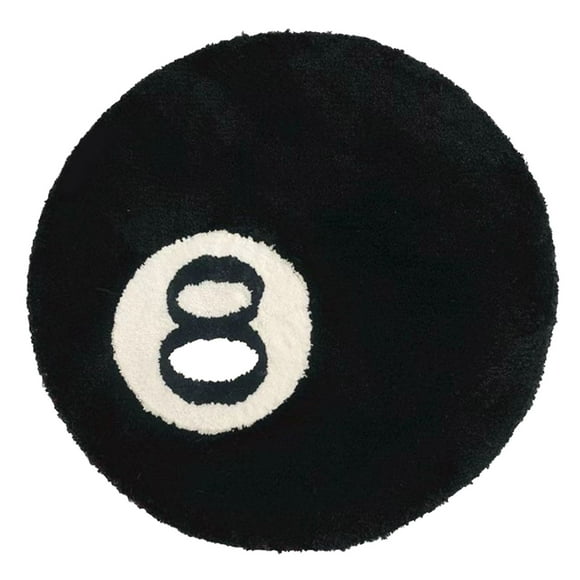 Wefuesd Black Area Rug Table Ball Pool Eight Ball Carpet Non Slip Flocking Floor Rug Doormat For Living Dining Dorm Room Bedroom Decor, Rugs For Living Room, Room Decor, Home Decor