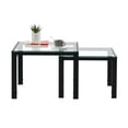thumbnail image 5 of Smuxee Modern Square Nesting Coffee Table Set of 2 Transparent Glass Finish, Living Room, 5 of 7