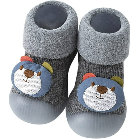 

QWZNDZGR Non-Skid Floor Slippers Soft Sole Non Slip Cotton Mesh Breathable Baby Toddler Indoor House Floor Slipper