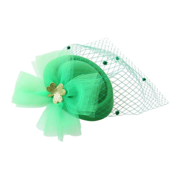 Mini tocado para festival irlandés, pinzas para el pelo, pasadores de fiesta, horquillas para el pelo Decoración de malla