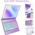 thumbnail image 5 of 360° Rotatable Keyboard Case with 10-Color Backlit Keys for 9.7" iPad 5th/6th Gen, iPad Air 1st/2nd Gen & iPad Pro 9.7-inch,Light Purple, 5 of 7