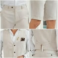 thumbnail image 3 of Men's Linen Shorts Suit Set - 2 Piece Wedding Groom/Beach Formal Suit -  Vest & Shorts, 3 of 10