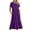 Purple, variant on Patlollav Trendy Dresses for Womens Summer Crewneck Casual Flowy Tiered Maxi Beach Dresses With Pockets