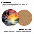 thumbnail image 3 of BaHomeck Drink Coasters Set of 4 with Holder stunning sunset on the beach with palm trees and waves Water Absorbent Ceramic Coasters Tabletop Protection,Suitable for Various Cup ,Home Decor, 3 of 4