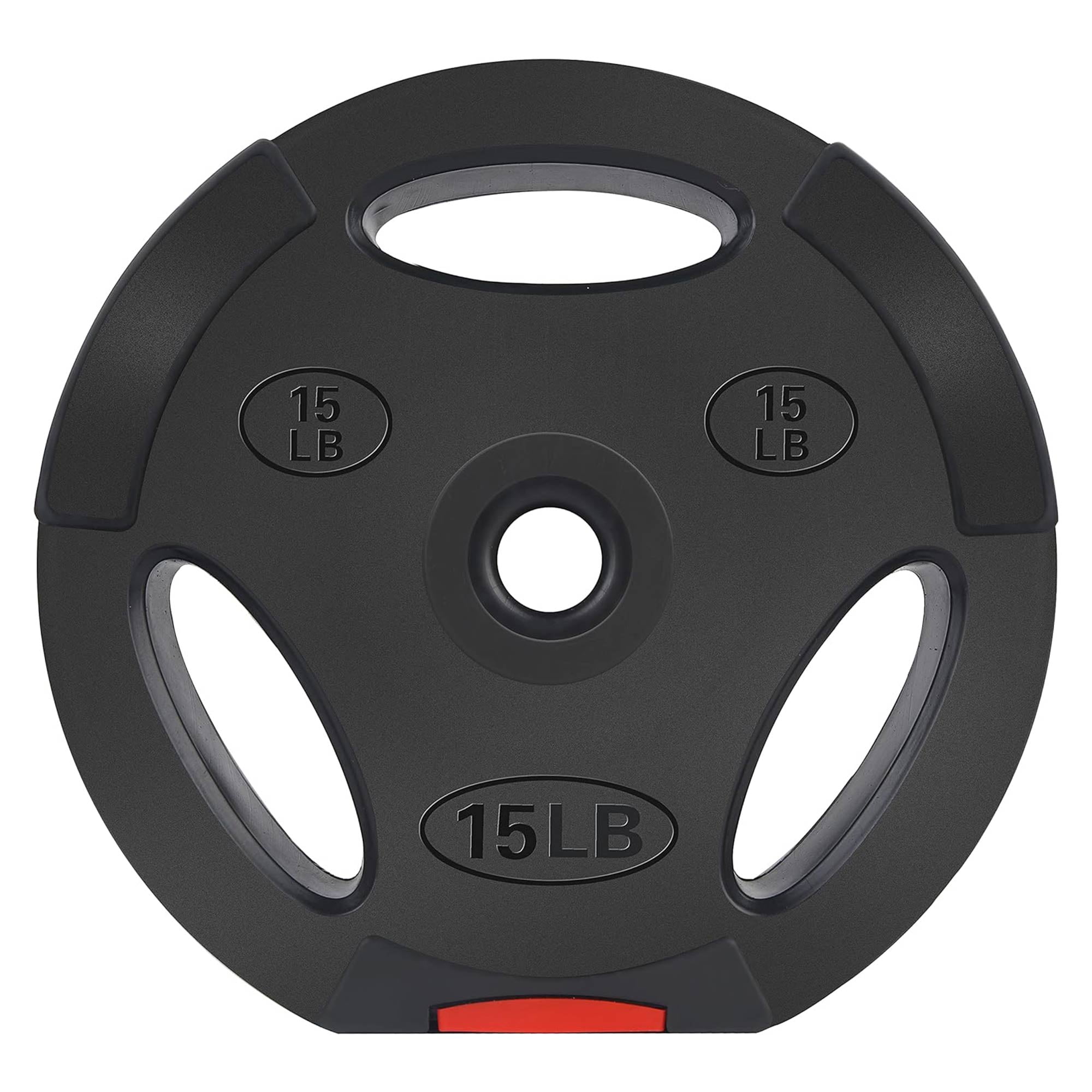 Open Box Signature Fitness Standard 15lb Coded Olympic Weight Plate, Black(2pc)