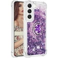 thumbnail image 3 of Glitter Clear Sparkly Bling Case for Samsung Galaxy S23 5G for Women Girls, Flowing Liquid Quicksand Cover with Diamond Ring Holder Case for Samsung Galaxy S23 5G  Purple, 3 of 14