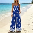thumbnail image 7 of PBFRDSJ Boho Jumpsuit for Women Smocked Bodice Floral Cami Wide Leg Jumpsuit Summer Sleeveless Square Neck Loose Rompers with Pockets, 7 of 7