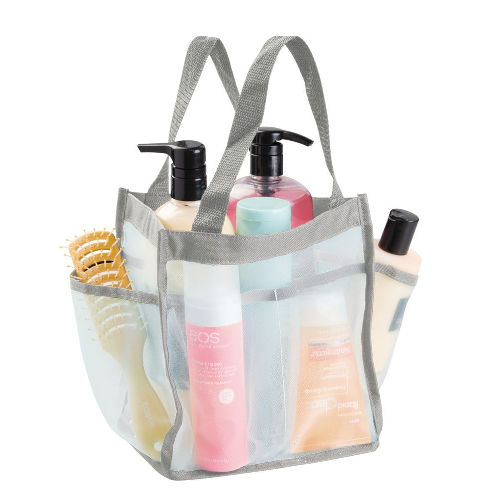 Siaomo Natural Mesh Shower Caddy Portable Shower Tote Bag for College Dorm Essentials, Bathroom, Gym, Camp, Travel, Hanging Shower Caddy Basket, Quick