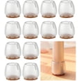 thumbnail image 1 of Protectores de suelo para patas de silla, 16 unidades de protectores de patas de silla de silicona transparente para suelos de madera dura con almohadillas de fieltro, fundas para patas de silla que, 1 of 5