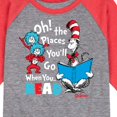 thumbnail image 3 of Dr. Seuss - Oh Places Youll Go When You Read - Youth Raglan Graphic T-Shirt, 3 of 7