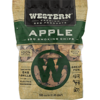 Western Premium BBQ Products Apple BBQ Smoking Chips, 180 cu in