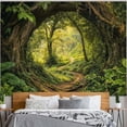 thumbnail image 4 of Forest Tapestry Green Landscape Wall Tapestry, Nature Tapestries for Bedroom Ceiling Tapestries Wall Hanging for Bedroom Living Room Wall Decor Forest 40"x60", 4 of 7