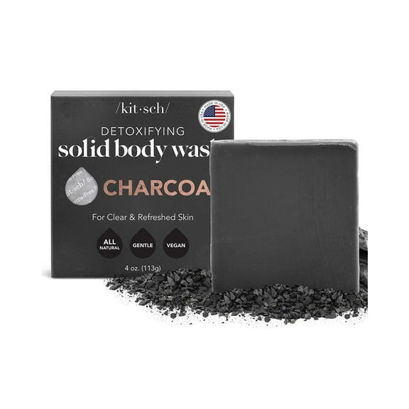 Kitsch Detoxifying Charcoal Moisturizing Body Wash Bar, 4 oz