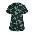 thumbnail image 5 of Tops Cortos para las Mujeres, Halloween Impreso en Cuello en V con Bolsillo, Moda Casual Manga Corta, 5 of 5