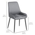 thumbnail image 3 of HOMCOM Dining Chairs Set of 4, PU Leather Kitchen Chairs with Metal Legs, 3 of 10