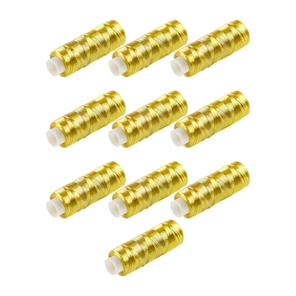 Hilo de bordar 10x Hilo de coser multiusos Hilo de poliéster para usar Oro