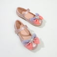 thumbnail image 2 of LNMQLPDBS Toddler Girl Dress Shoes Gradient Tulle Bowknot Decoration Shining Dance Shoes Adjustable Band Flat Anti-Slip Loafers Shoes Girls Princess Shoes for Wedding Party Pink 3.5 Years, 2 of 8