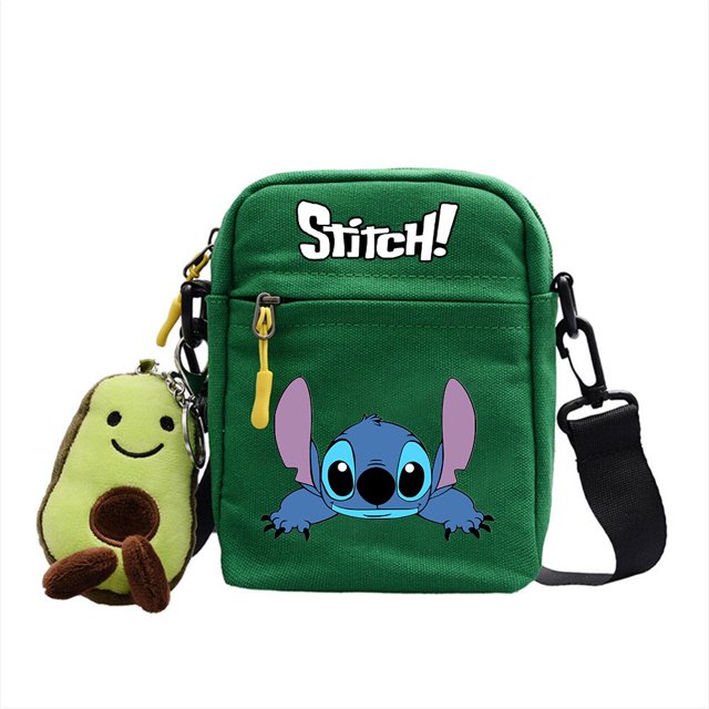 Cute Disney Stitch Children Shoulder Diagonal Bags Anime Cartoon Canvas Small Square Bag for Student Kids Women's Backpack Gift Gao Jinjia LED