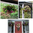 thumbnail image 3 of Artificial Faux Plants Flowers Hanging Basket for Outdoors Spring Decoration, Fake Silk Purple Azalea in Pot Planter UV Resistant Look Real for Porch Patio Outside Garden Yard Home, 3 of 5