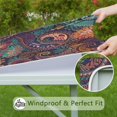 thumbnail image 6 of Floral Design Square Table Cover 36x36 Inch with Elastic Edging, Boho Style for Card Tables and Outdoor Settings, 6 of 6