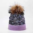 thumbnail image 2 of EnJoCho Women'S Cozy Pom Pom Knit Hat Ladies Chic Pom Pom Beanie Women Outdoor Warm Knitted Hat Dyed Ball Sequined Hat Ear Protection Hat In Winter Matching Color Block Pom Beanie, 2 of 5