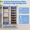 thumbnail image 3 of COLOZO Wine Beverage Refrigerator, 24 inch Freestanding Dual Zone Wine Fridge Cooler for Home Office, 3 of 9