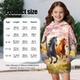 thumbnail image 7 of Psesaysky Girls Sweatshirt Running Horse Printed Hoodie Dress Long Sleeve Pullover Fall Fashion Hooded Top for Teen Girls with Pockets for 13-14 Years, 7 of 7