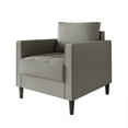 thumbnail image 2 of Castle Place Classic Linen Upholstered Armchair, Grey, 2 of 7