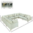 thumbnail image 5 of Meridian Furniture – Section Modulaire en Velours Crème Julia, 5 of 5