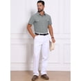 thumbnail image 2 of DARING DIVA Men's Linen Chest Pockets Short Sleeves Button Down  Shirt M Gray, 2 of 7
