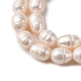thumbnail image 6 of Natural Cultured Freshwater Pearl Beads Strands with Screw Thread Rice Creamy White 7~8mm Hole: 0.8mm about 38pcs/strand 13.77 inch~14.17 inch, 6 of 7