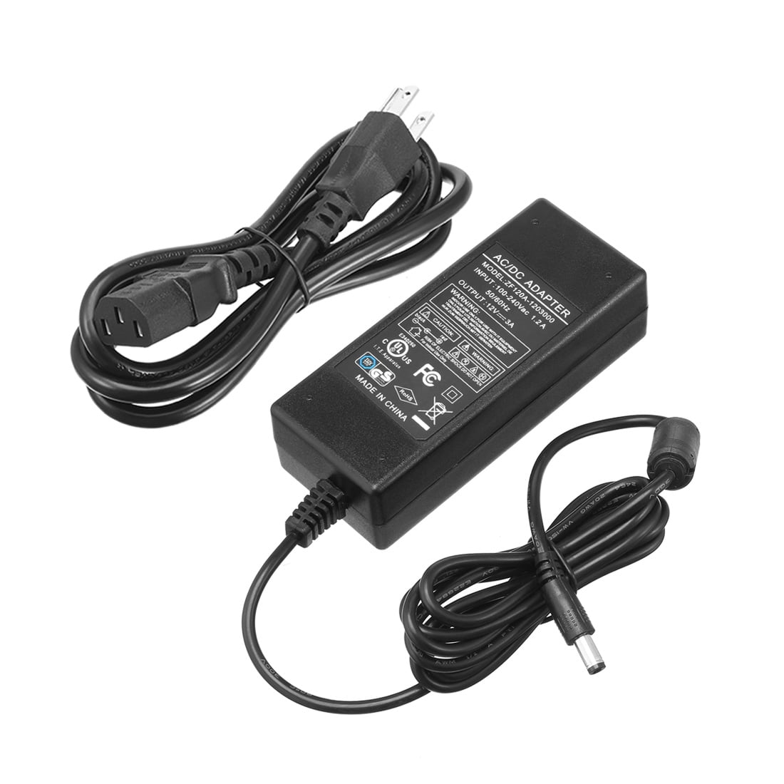 Bargains AC 100V-240V To DC 12V 3A Transformers Power Supply Adapter Charger UL Listed - Walmart.com