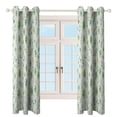 thumbnail image 4 of Chic Floral Green Pattern 2pcs Blackout Curtains For Living Room Bedroom Grommet Top Window Set for Left And Right Biparting Open, 4 of 6