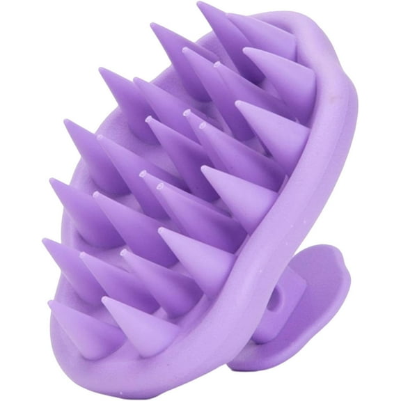 Shampoo Brush Silicone Scalp Brushes Deep Cleaning Manual Head Scalp Massage Brush for pet hotel Thick Curly Wet and Dry Hair Styling Tools, Violet
