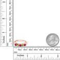 thumbnail image 3 of Gem Stone King 18K Rose Gold Plated Silver Red Ruby and Green Peridot Wedding Band Ring for Women (1.16 Cttw, Round 3.5MM, Gemstone July Birthstone, Size 9), 3 of 4