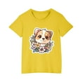 thumbnail image 3 of Feancey Cute Shirts for Girls Cute Puppy Print Loose T Shirts Round Neck Short Sleeve Summer Tops Dog Lover Casual Tops for Girls&Boys, 3 of 6