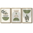 thumbnail image 2 of SHENIFY large 24x36in3pcs Natural Framed Green Botanical Boho Wall Art Modern Sage Bohemian Wall Decor Abstract Geometry Lines Prints Ready to Hang, 2 of 5