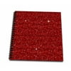 3dRose Red Faux Printed Glitter - Mini Notepad, 4 by 4-inch