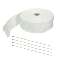 ibasenice Exhaust Fiber Wrap Roll White High Temperature Resistant for Car and Motorcycle