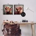 thumbnail image 4 of Stupell Industries Highland Cow Field Flower Crown Animals Painting Gray Floater Framed Canvas Art Print Wall Art, 18 x 18, Set of 2, 4 of 10