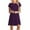 Purple, variant on IDALL Summer Dresses,Petite Dresses Womens es Ruffle Short Sleeve Casual Beach Tshirt Dress Round Neck Loose Swing Sundress With Pockets Elegant Dresses,Modest Dresses,Womens Dresses Black Dress L