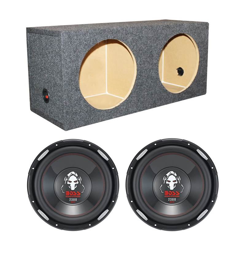 2) Boss P126DVC 12" 4600W Car Power Subwoofers + Dual Sealed Sub Box