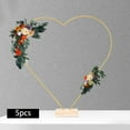 thumbnail image 6 of 5 Pieces Metal Floral Hoop Rings with Wooden Base Handmade Art Centerpiece Wreath Hoop Garland Frame for Home Wedding Table Decor Height 20cm, 6 of 8