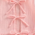 thumbnail image 4 of Bovxnpu Girls' Pant Sets Kids Summer Cotton Graphic Outfits Bow Breathable Short Sleeve Crew Neck Shirt Short Sets Summer 2 Piece Outfits, 4 of 6
