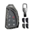 thumbnail image 1 of Gray Zinc Alloy Smart Key Fob Cover with Keychain for Chevrolet 2021-2022 Models - Compatible with 3/4/5/6 Button Keyless Entry Remotes, Protective Shell Case Accessory, 1 of 6
