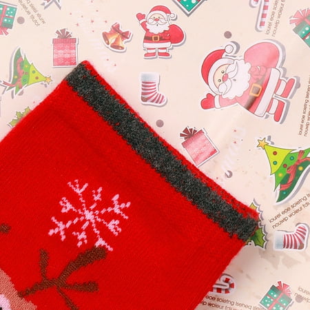 

5Pairs Unisex Pattern Colorful Cotton Screw Socks Christmas Style (A)