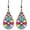 Colorful Red, variant on Handmade Bohemian Tribal Retro Copper Crystal Teardrop Dangle Drop Earrings National Style Geometry Colorful Enamel Flower Hook Earrings for Women